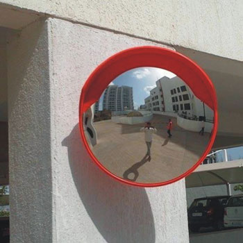 Road safety convex mirror